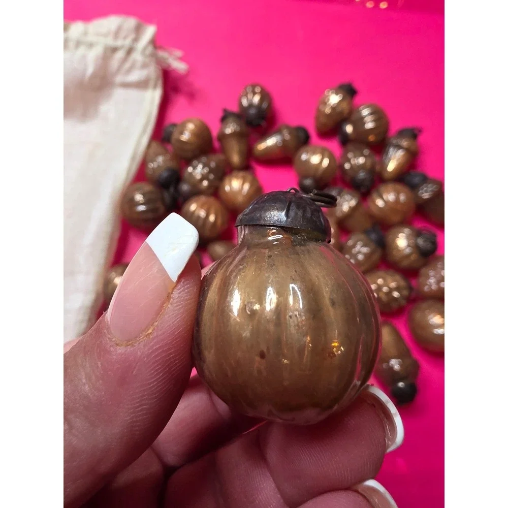 Creative Co-op 36 Piece 1 Inch Amber Mercury Glass Mini Ornaments‎ XM7406 New